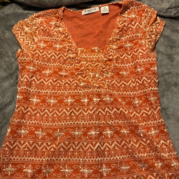Patterned Orange Shirt - Picture 1 of 3